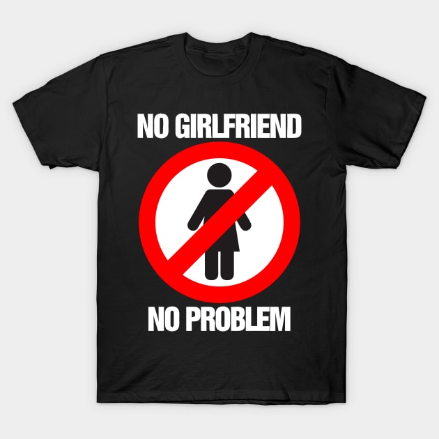 No Girlfriend No Problem T-Shirt by Mariteas